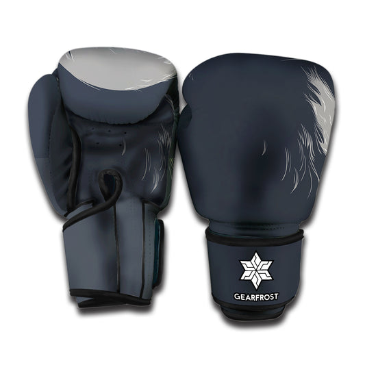 Monochrome Eagle Print Boxing Gloves