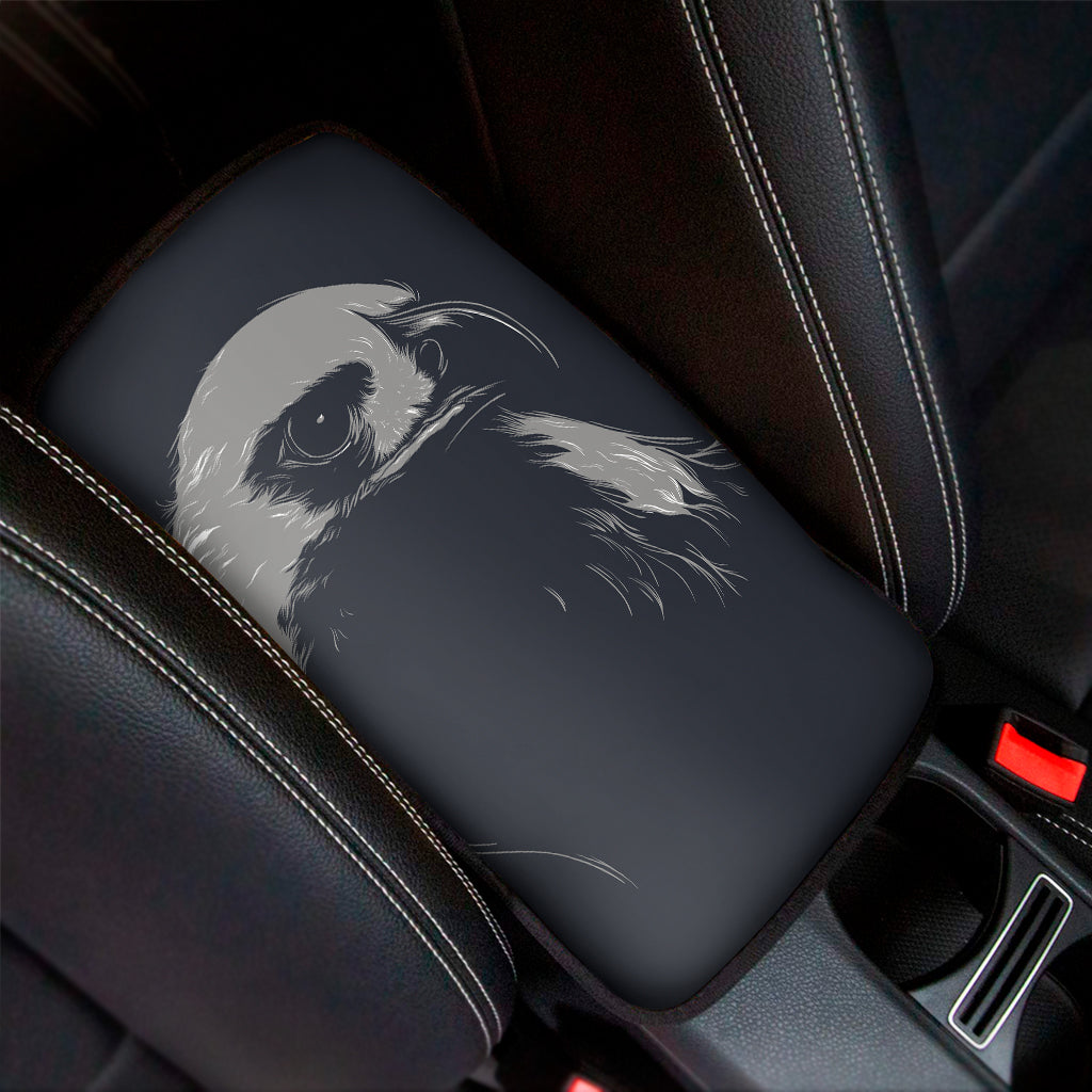 Monochrome Eagle Print Car Center Console Cover