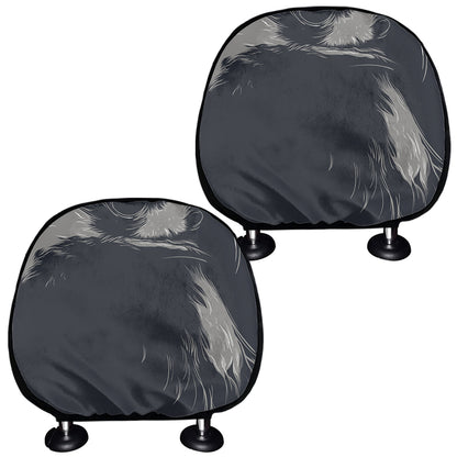 Monochrome Eagle Print Car Headrest Covers