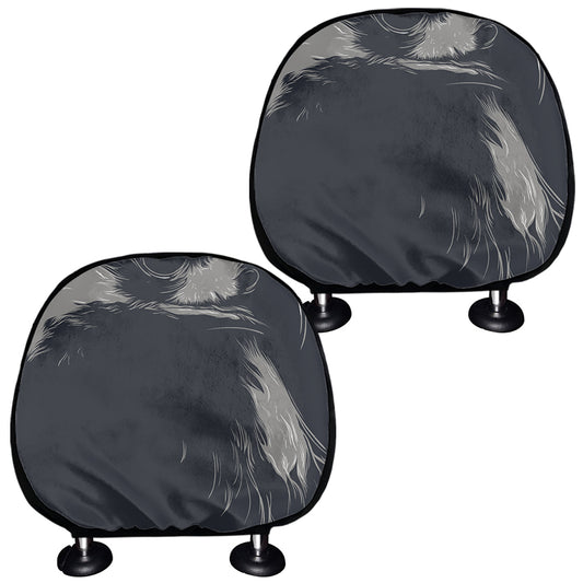 Monochrome Eagle Print Car Headrest Covers