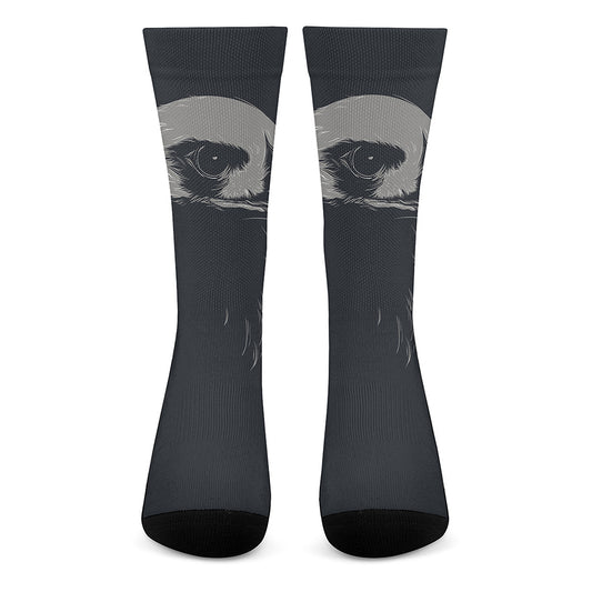 Monochrome Eagle Print Crew Socks