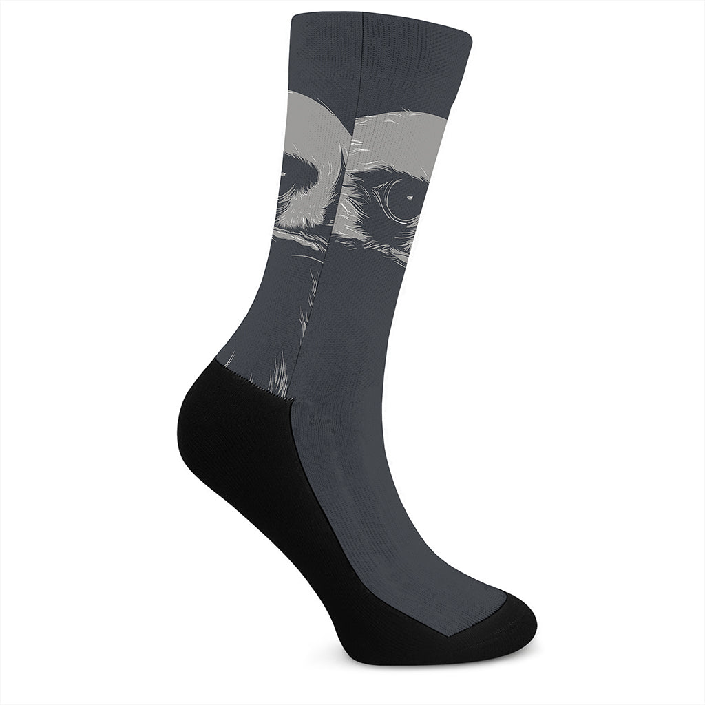 Monochrome Eagle Print Crew Socks
