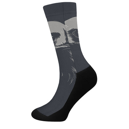 Monochrome Eagle Print Crew Socks