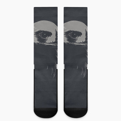 Monochrome Eagle Print Crew Socks