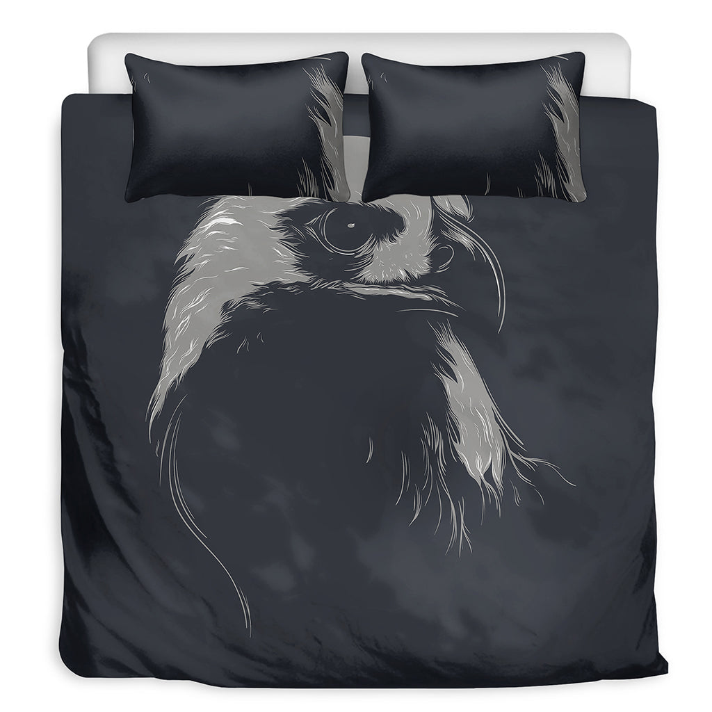 Monochrome Eagle Print Duvet Cover Bedding Set