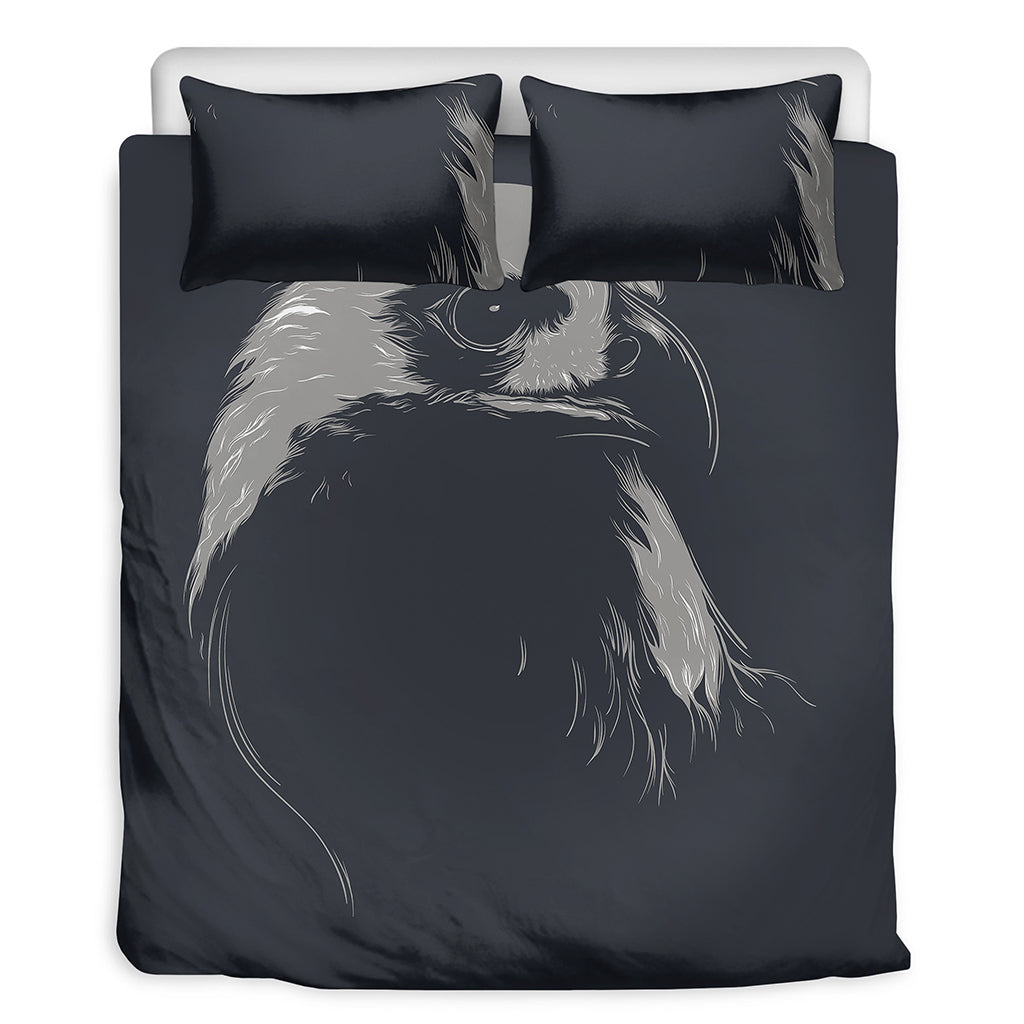 Monochrome Eagle Print Duvet Cover Bedding Set