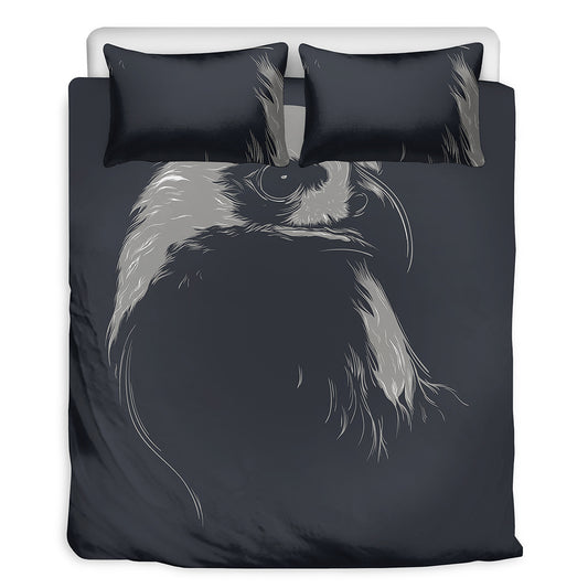 Monochrome Eagle Print Duvet Cover Bedding Set