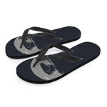 Monochrome Eagle Print Flip Flops
