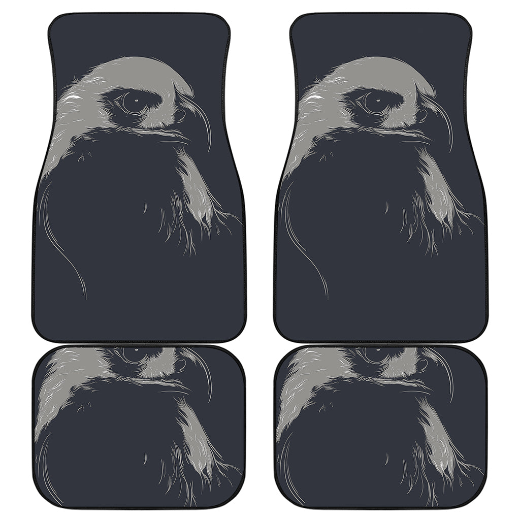 Monochrome Eagle Print Front and Back Car Floor Mats