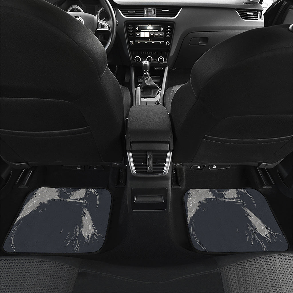 Monochrome Eagle Print Front and Back Car Floor Mats