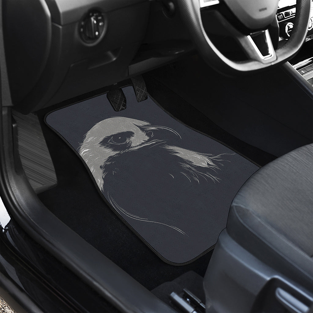 Monochrome Eagle Print Front and Back Car Floor Mats
