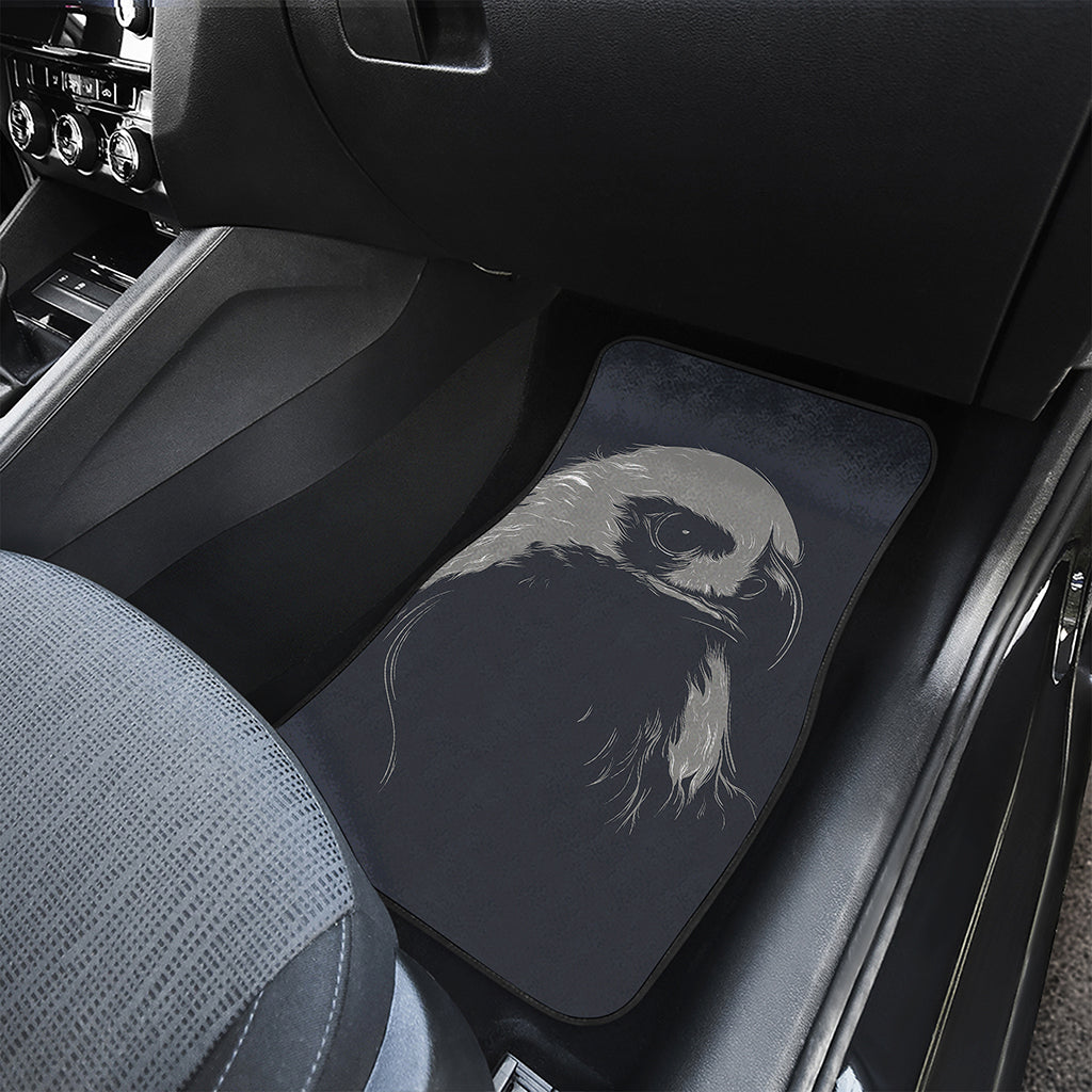 Monochrome Eagle Print Front and Back Car Floor Mats