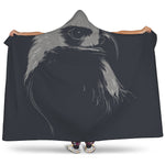 Monochrome Eagle Print Hooded Blanket