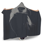 Monochrome Eagle Print Hooded Blanket