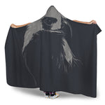 Monochrome Eagle Print Hooded Blanket