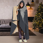 Monochrome Eagle Print Hooded Blanket