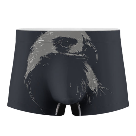Monochrome Eagle Print Men's Boxer Briefs