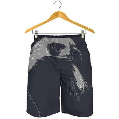 Monochrome Eagle Print Men's Shorts