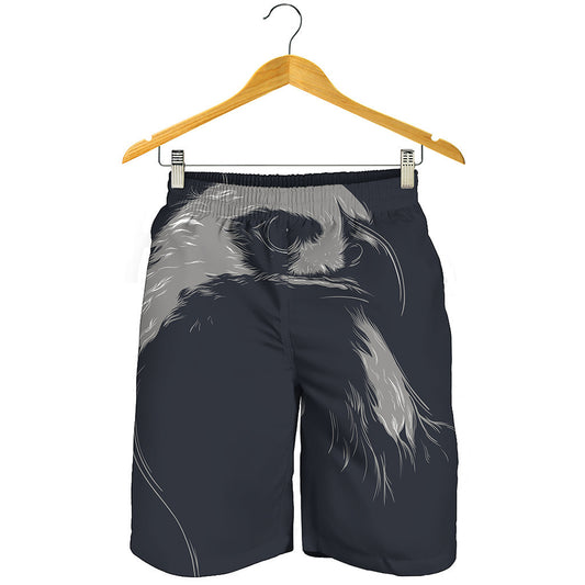 Monochrome Eagle Print Men's Shorts
