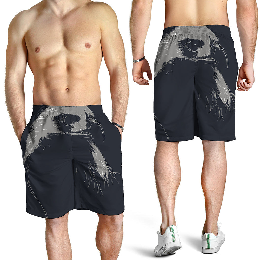 Monochrome Eagle Print Men's Shorts
