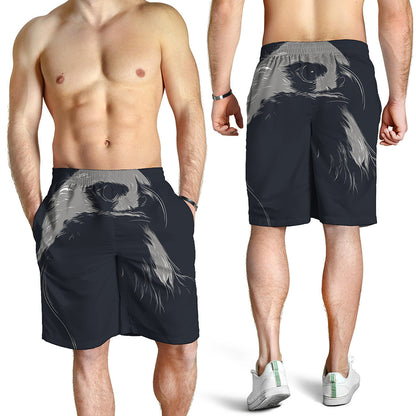 Monochrome Eagle Print Men's Shorts
