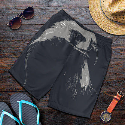 Monochrome Eagle Print Men's Shorts