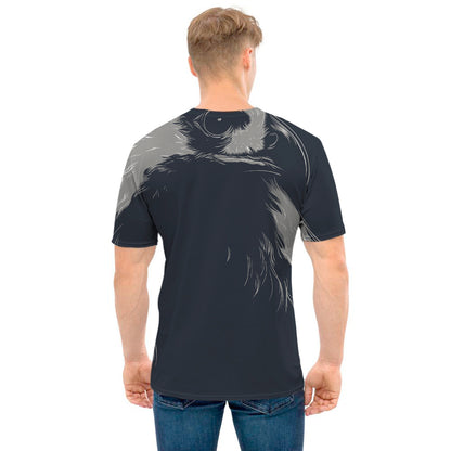 Monochrome Eagle Print Men's T-Shirt