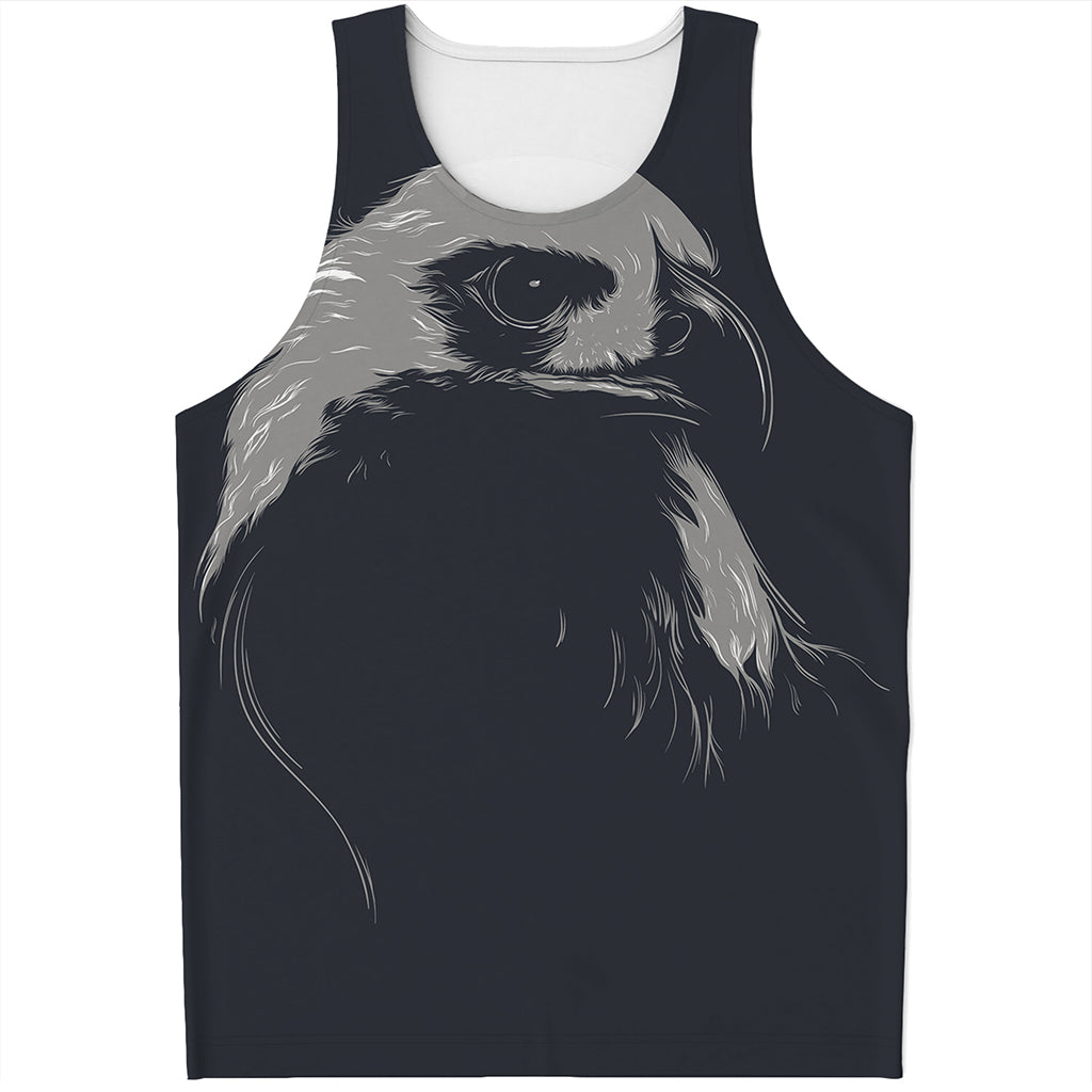 Monochrome Eagle Print Men's Tank Top