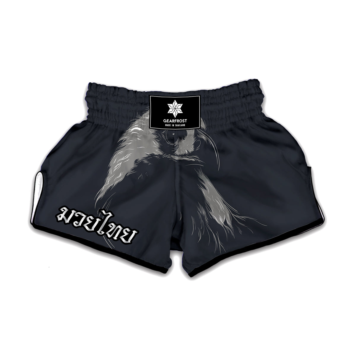Monochrome Eagle Print Muay Thai Boxing Shorts