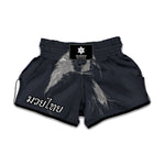 Monochrome Eagle Print Muay Thai Boxing Shorts