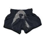 Monochrome Eagle Print Muay Thai Boxing Shorts