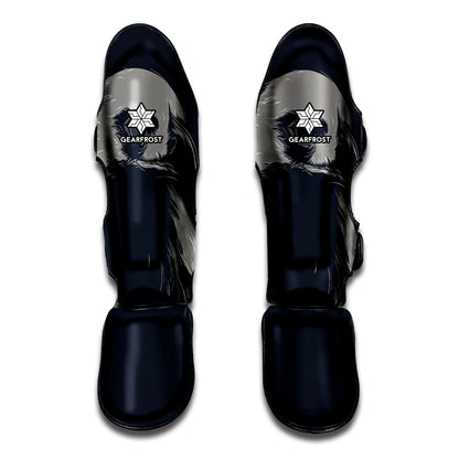Monochrome Eagle Print Muay Thai Shin Guard