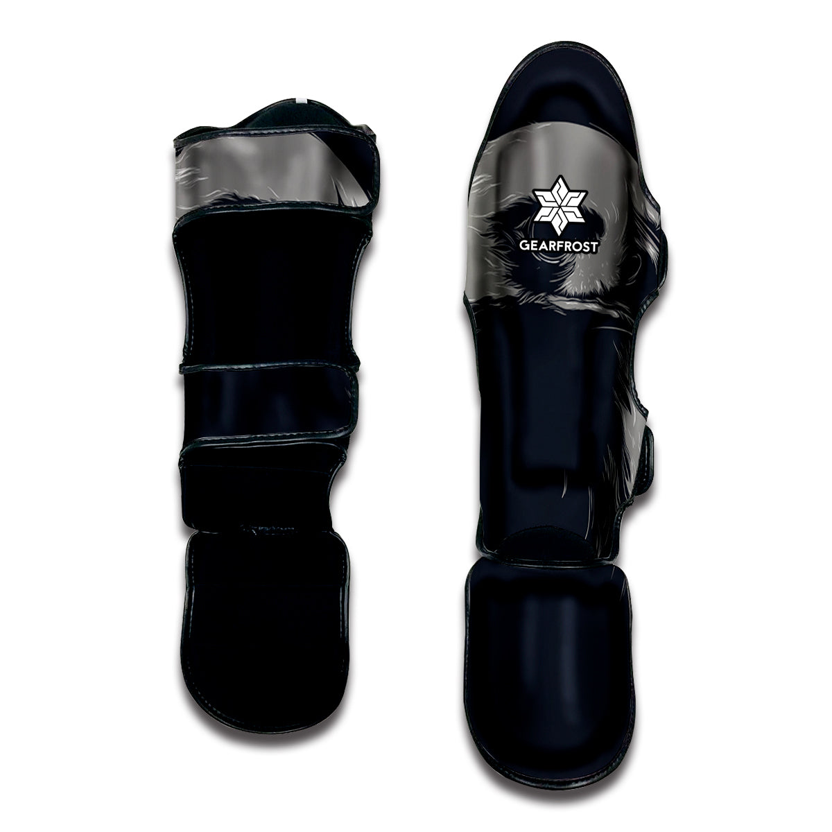 Monochrome Eagle Print Muay Thai Shin Guard