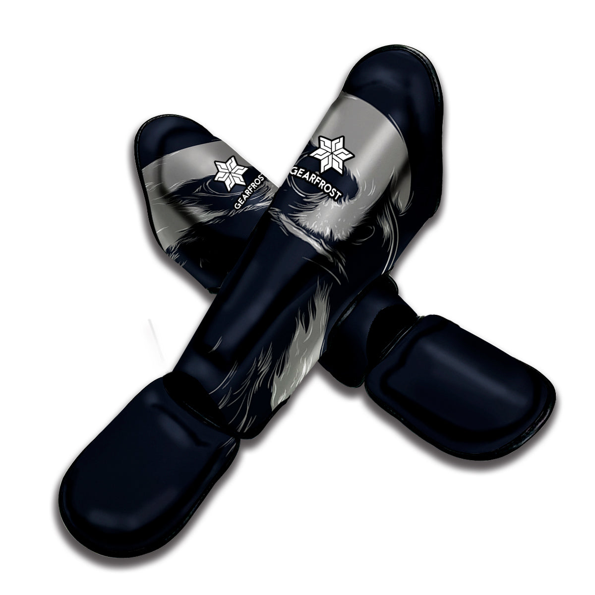 Monochrome Eagle Print Muay Thai Shin Guard