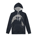 Monochrome Eagle Print Pullover Hoodie