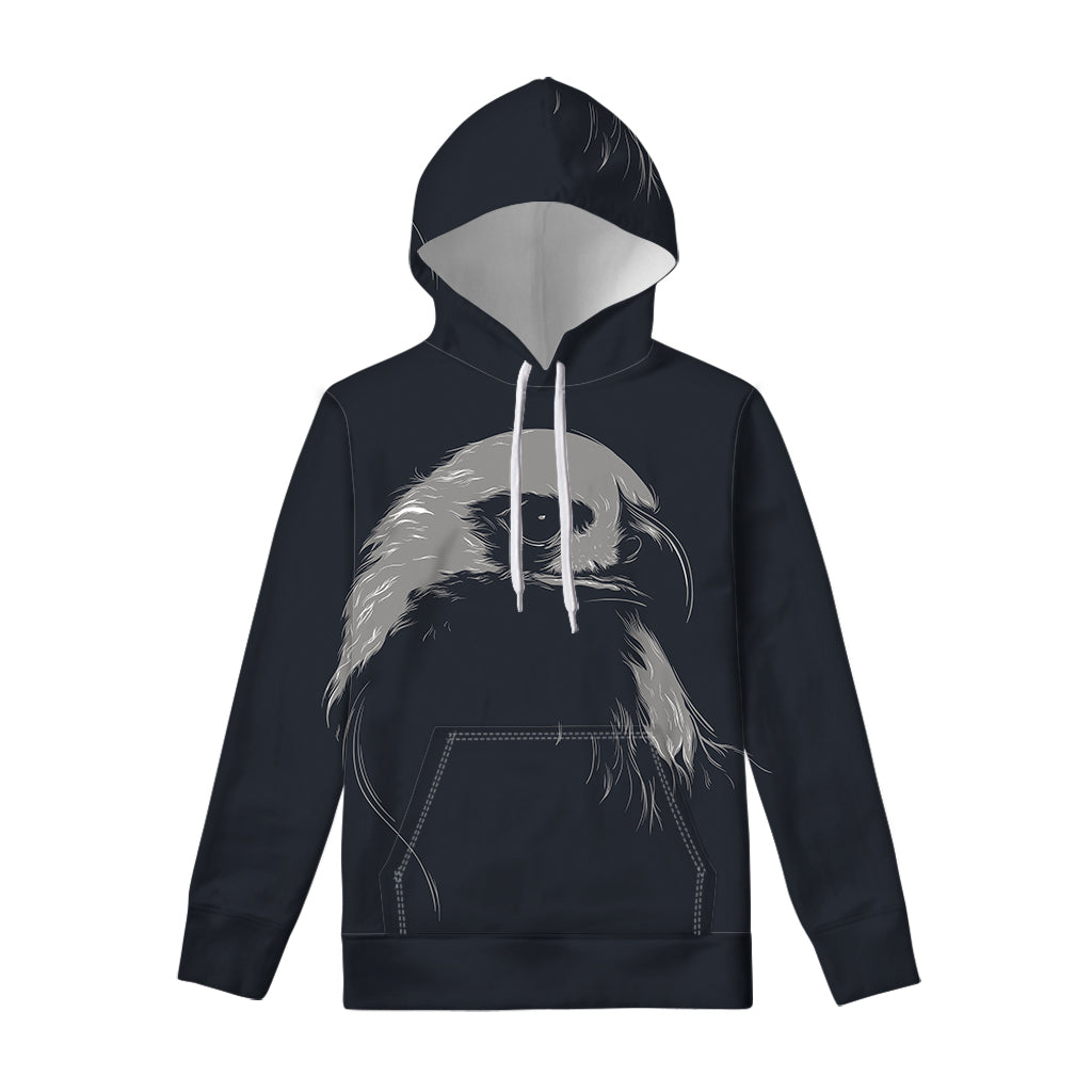 Monochrome Eagle Print Pullover Hoodie