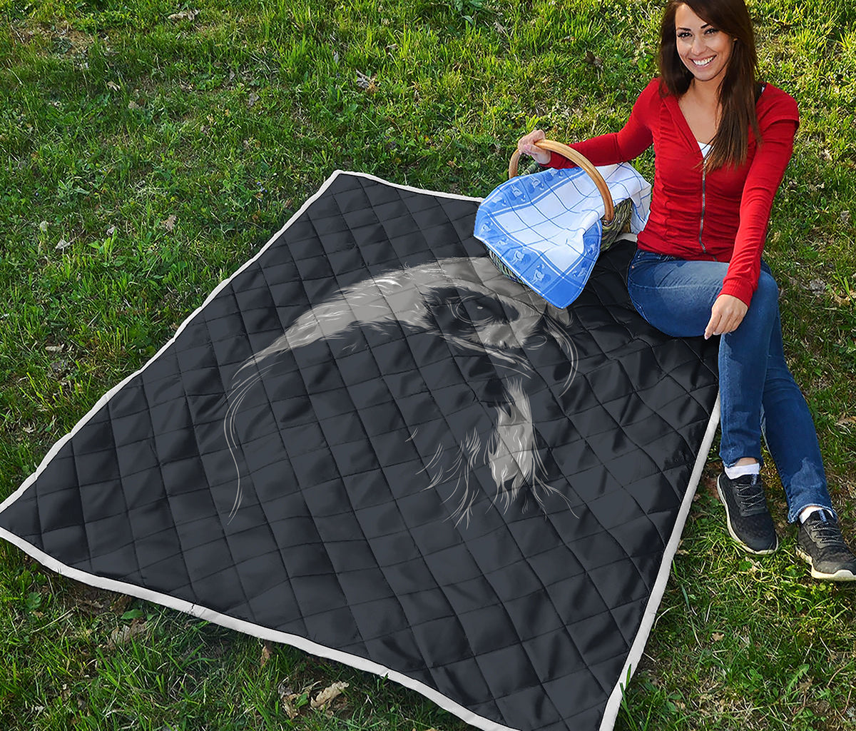 Monochrome Eagle Print Quilt