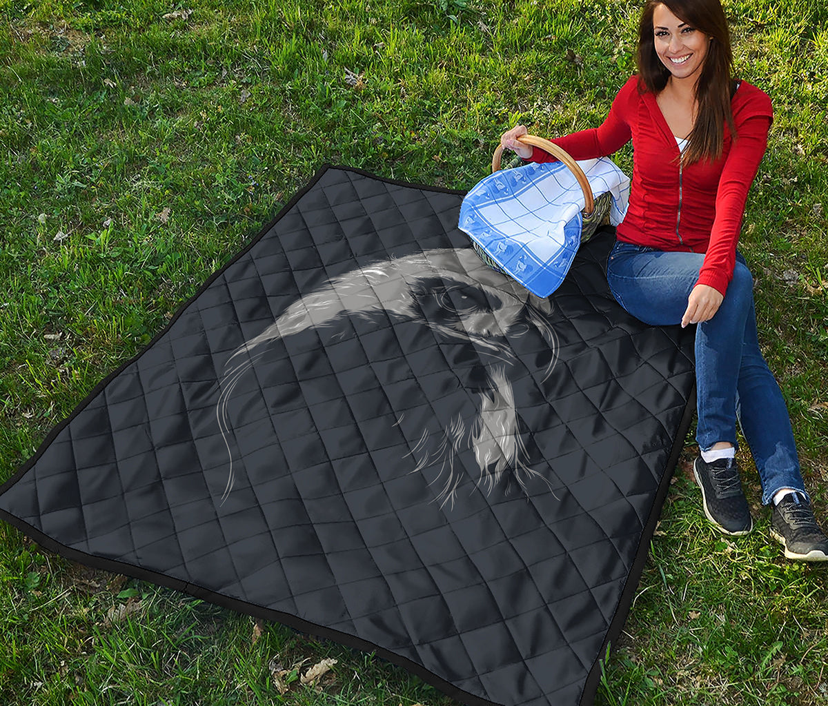 Monochrome Eagle Print Quilt