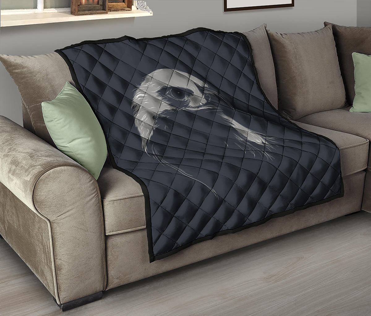 Monochrome Eagle Print Quilt