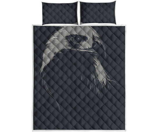 Monochrome Eagle Print Quilt Bed Set