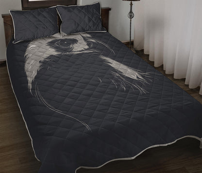 Monochrome Eagle Print Quilt Bed Set