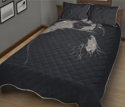Monochrome Eagle Print Quilt Bed Set