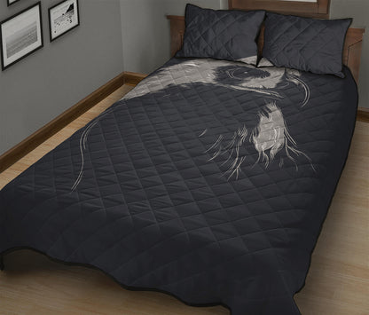 Monochrome Eagle Print Quilt Bed Set