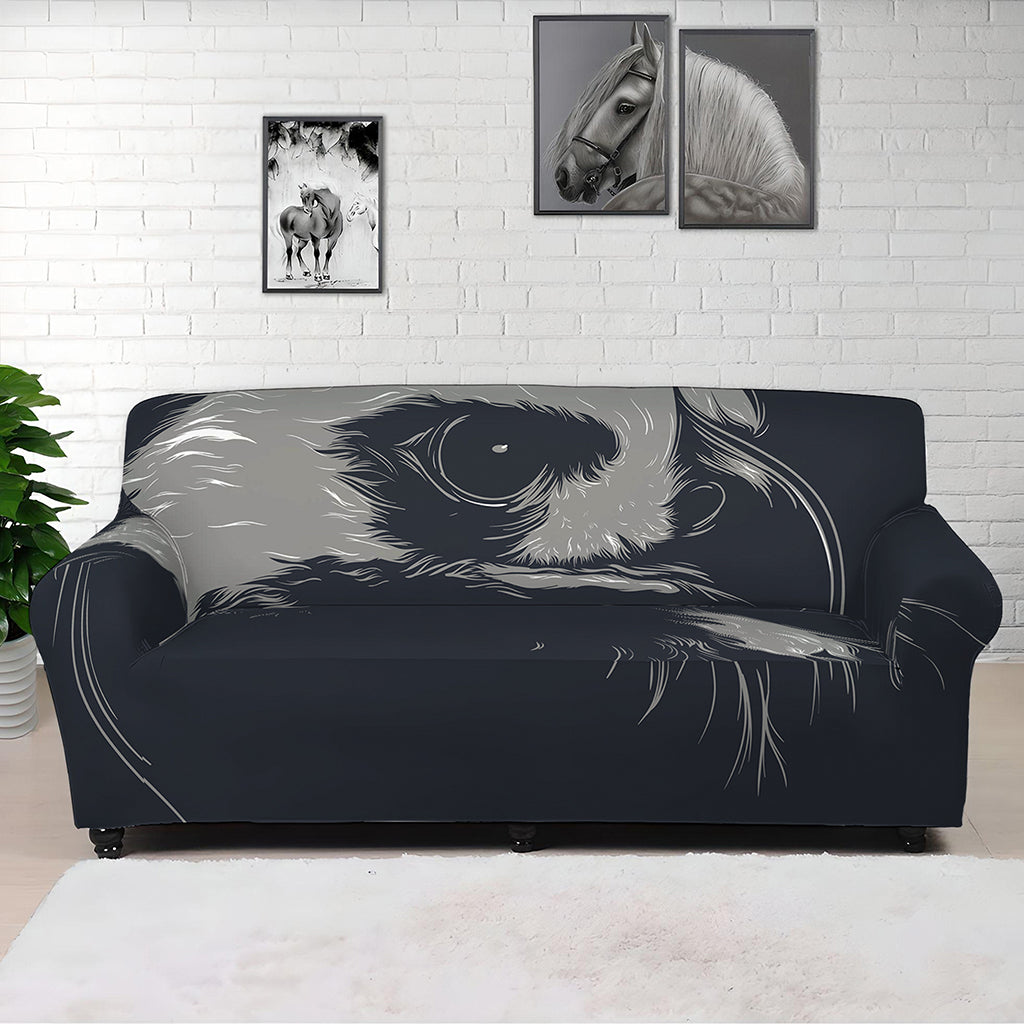 Monochrome Eagle Print Sofa Cover
