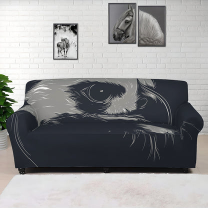 Monochrome Eagle Print Sofa Cover