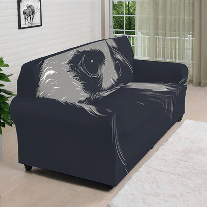 Monochrome Eagle Print Sofa Cover