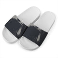 Monochrome Eagle Print White Slide Sandals