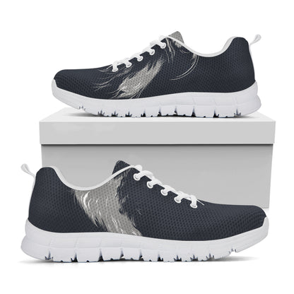 Monochrome Eagle Print White Sneakers