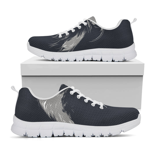 Monochrome Eagle Print White Sneakers