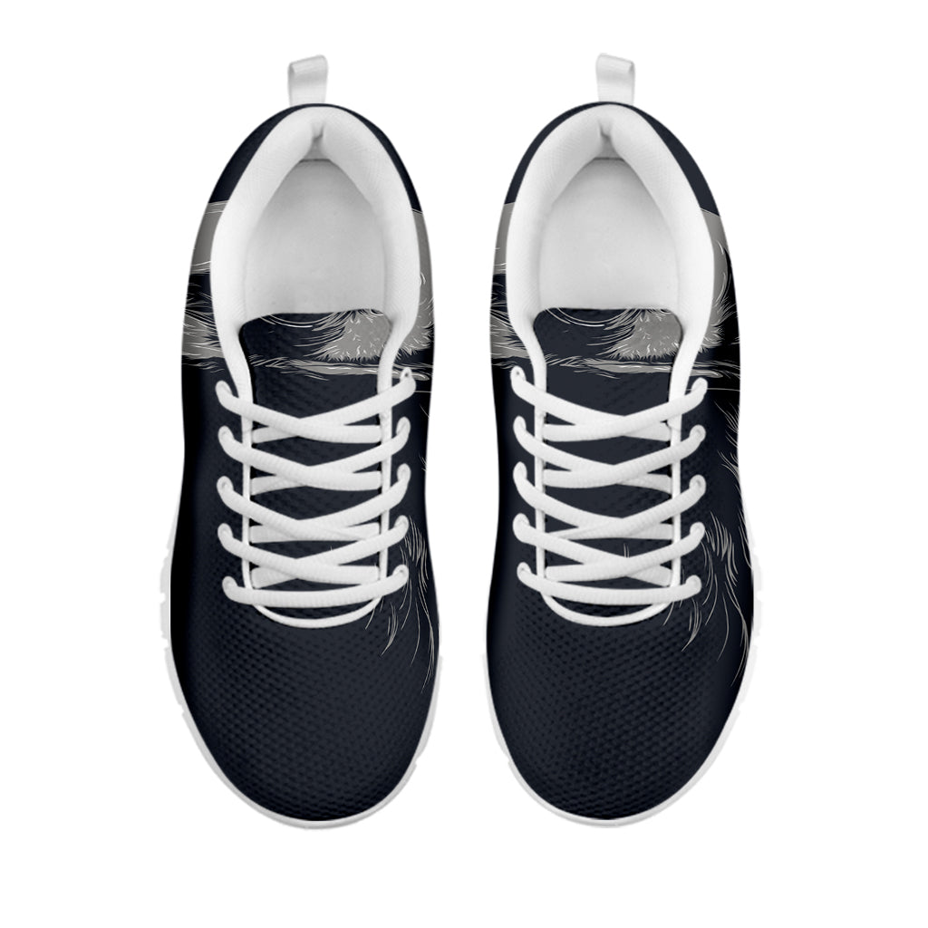 Monochrome Eagle Print White Sneakers